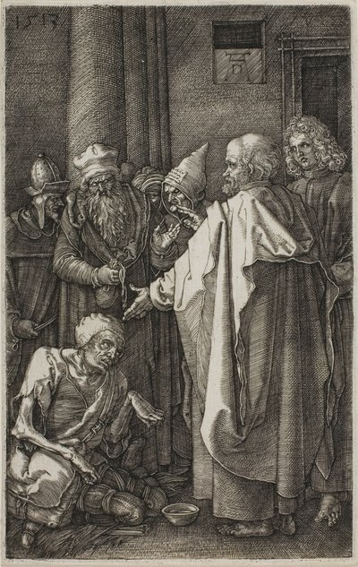 San Pietro e San Giovanni guariscono lo storpio, dalla Passione incisa da Albrecht Dürer