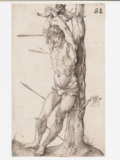 San Sebastiano legato a un albero da Albrecht Dürer
