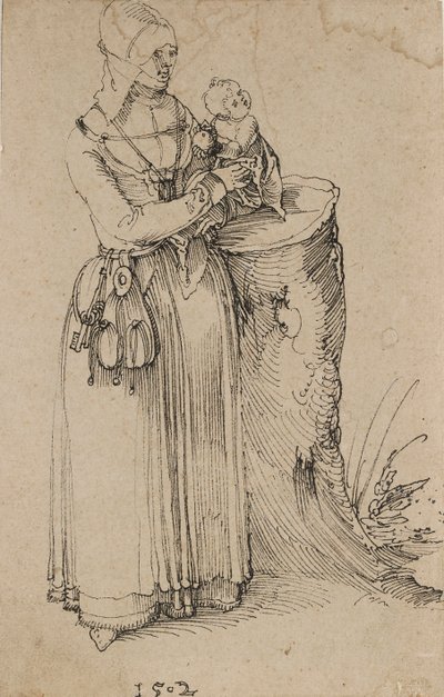Figura in piedi di una donna con un bambino da Albrecht Dürer