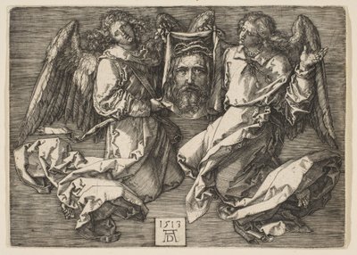 Sudario esposto da due angeli da Albrecht Dürer