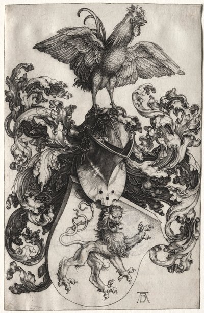 Lo stemma con un leone e un gallo da Albrecht Dürer