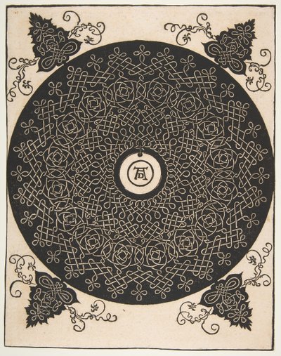 Il quarto nodo. Rondella intrecciata con medaglione rotondo al centro, dopo il 1528 da Albrecht Dürer