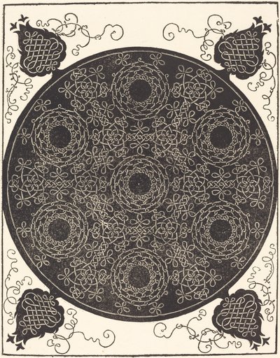Il quarto nodo che combina sette gruppi circolari di nodi con centri neri da Albrecht Dürer