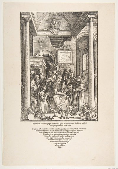La glorificazione della Vergine, da La vita della Vergine, edizione latina da Albrecht Dürer
