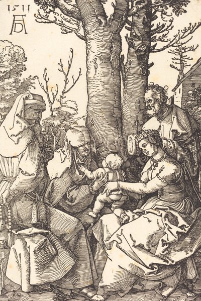 La Sacra Famiglia con Gioacchino e Anna sotto un albero da Albrecht Dürer