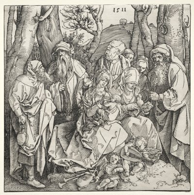 La Sacra Famiglia con due angeli musicisti, 1511 da Albrecht Dürer