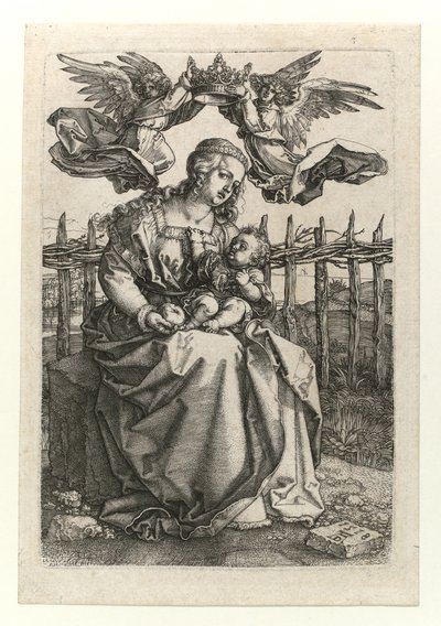La Madonna e il Bambino incoronati da due angeli da Albrecht Dürer