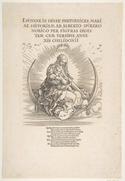 La Madonna sulla mezzaluna, frontespizio di La vita della Vergine da Albrecht Dürer