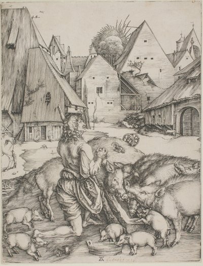 Il figliol prodigo tra i porci da Albrecht Dürer