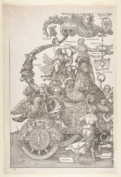 Il carro trionfale di Massimiliano I Il Grande Tri..., probabilmente terminato ca. 1518, pubblicato 1522 da Albrecht Dürer