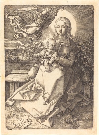 La Vergine e il Bambino Incoronati da un Angelo da Albrecht Dürer