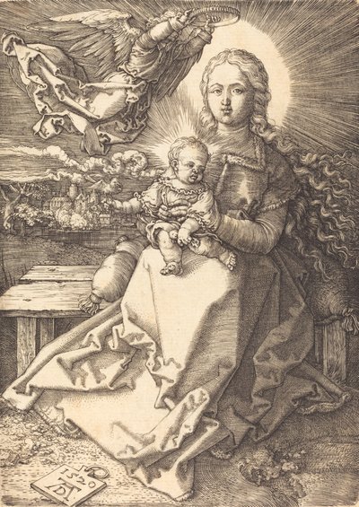 La Vergine e il Bambino incoronati da un angelo da Albrecht Dürer
