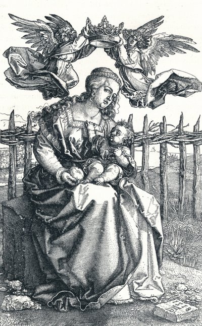 La Vergine e il Bambino incoronati da due Angeli da Albrecht Dürer