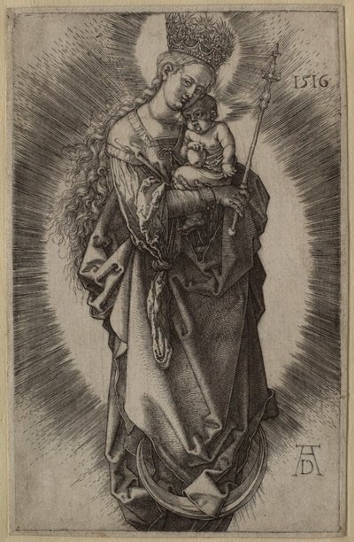 La Vergine sulla falce di luna con scettro e corona stellata da Albrecht Dürer