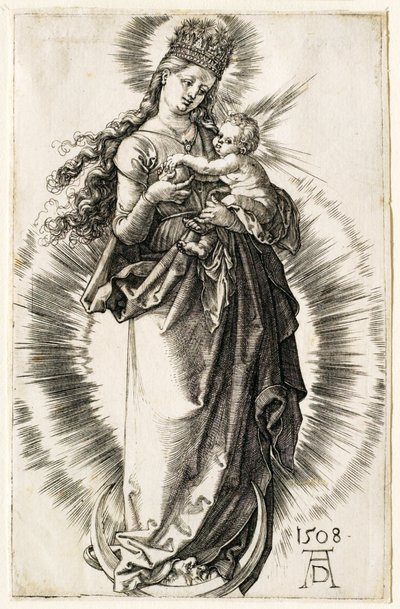 La Vergine sulla falce di luna con corona stellata da Albrecht Dürer
