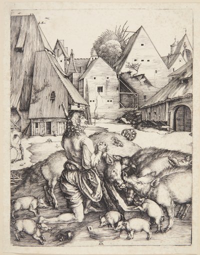 Il figliol prodigo tra i porci da Albrecht Dürer
