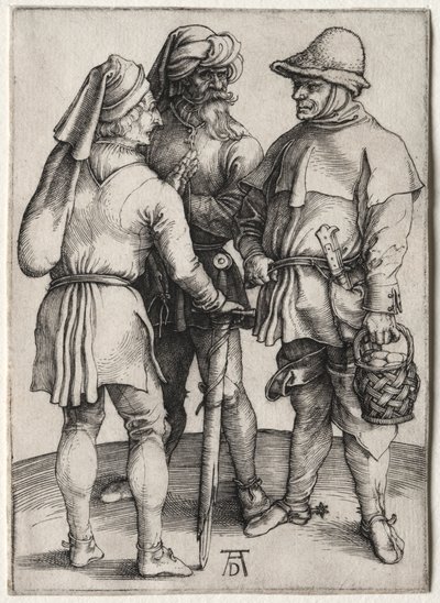 Tre contadini in conversazione da Albrecht Dürer