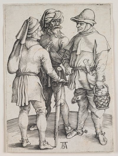 Tre contadini in conversazione da Albrecht Dürer