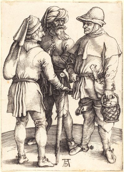 Tre contadini in conversazione da Albrecht Dürer