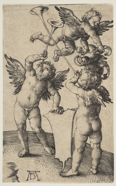 Tre Putti con Trombe da Albrecht Dürer