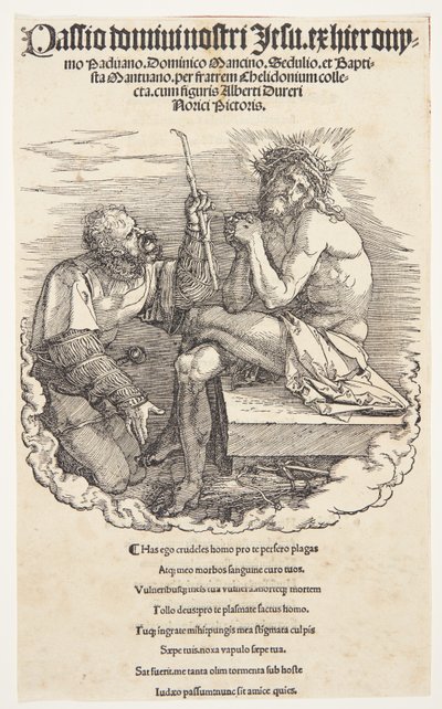 Pagina del titolo: La derisione di Cristo da Albrecht Dürer