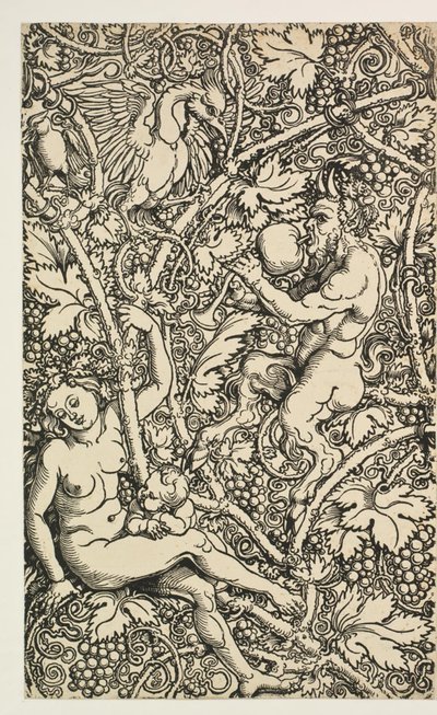 Due disegni per arazzo con famiglia di satiri da Albrecht Dürer