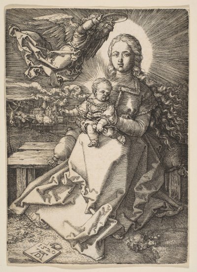 Vergine e Bambino Incoronati da un Angelo, 1520 da Albrecht Dürer