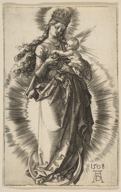 Vergine su una mezzaluna con una corona stellata, 1508 da Albrecht Dürer