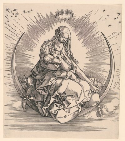 Vergine sulla mezzaluna (Pagina del titolo della Vita della Vergine) da Albrecht Dürer