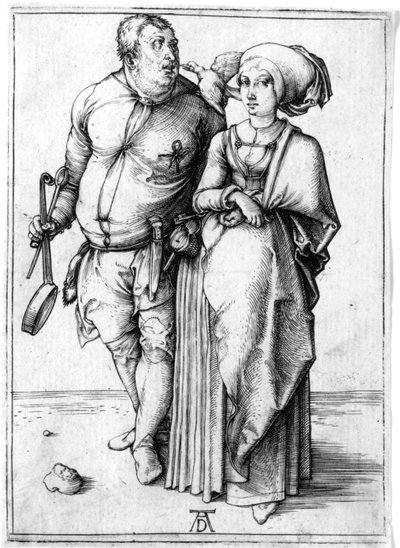 Un cuoco e sua moglie (incisione) da Albrecht Dürer