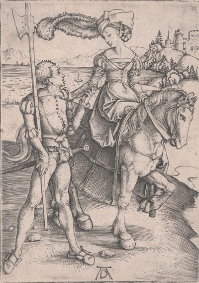 Una Signora a Cavallo e un Lanzichenecco da Albrecht Dürer