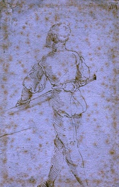 Un uomo con un remo, c.1520-21 da Albrecht Dürer