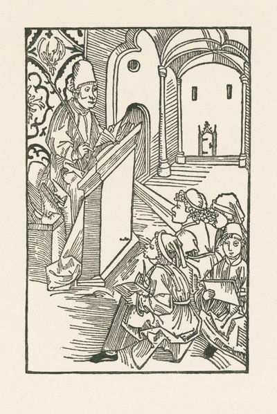 Un insegnante con quattro studenti da Albrecht Dürer or Duerer