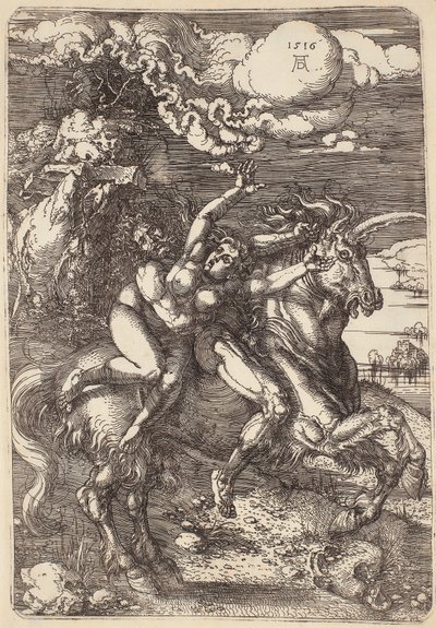 Abduction su un unicorno da Albrecht Dürer