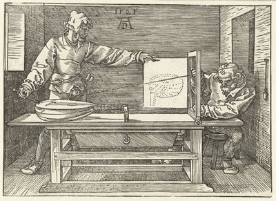 Artista che disegna un liuto da Albrecht Dürer or Duerer