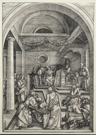 Cristo che disputa con i dottori, c. 1503-1504 da Albrecht Dürer or Duerer
