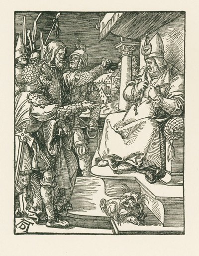 Cristo davanti a Caifa, 1508-09 circa (xilografia) da Albrecht Dürer or Duerer