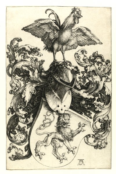 Stemma con leone e gallo, 1502-03 da Albrecht Dürer