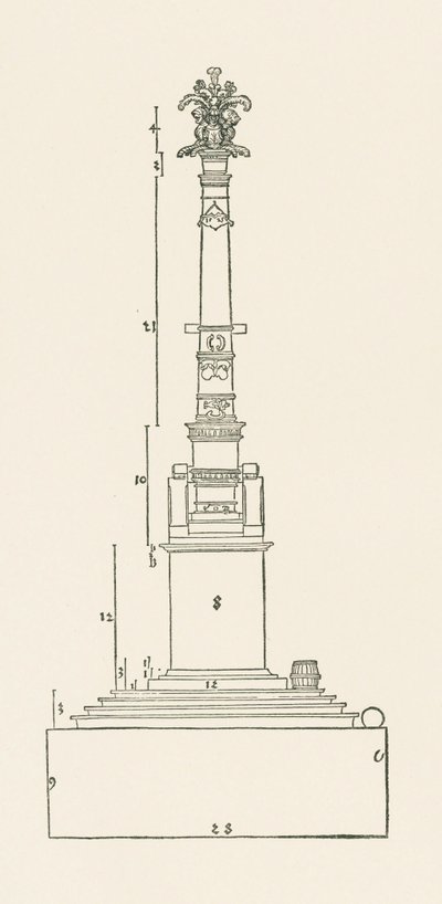 Colonna commemorativa della vittoria contro il "mechtig leut". da Albrecht Dürer or Duerer