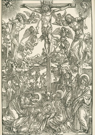 Crocifissione (Il grande calvario), 1496-00 circa (xilografia) da Albrecht Dürer or Duerer