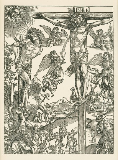 Crocifissione (Il grande calvario), 1496-00 circa (xilografia) da Albrecht Dürer or Duerer