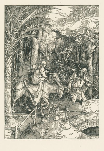 Fuga in Egitto, 1504 circa (xilografia) da Albrecht Dürer or Duerer