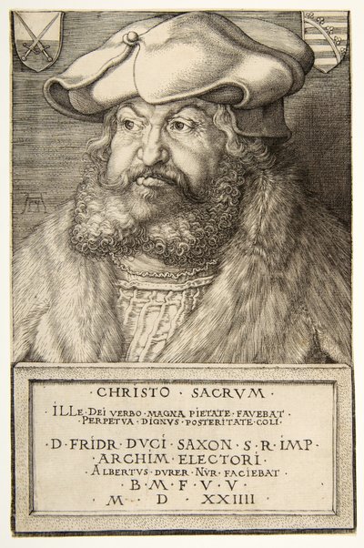 Federico il Saggio, Elettore di Sassonia, pub. 1524 da Albrecht Dürer