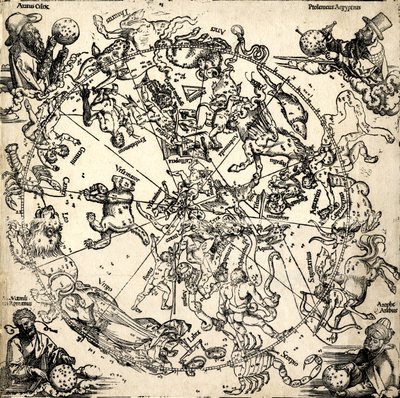 Imagines coeli Septentrionales cum duodecim imaginibus zodiaci, c.1510-c.20 (xilografia) da Albrecht Dürer or Duerer