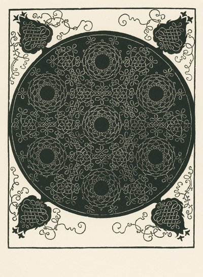Nodo con piccolo cerchio nero al centro, ripetuto sei volte. da Albrecht Dürer or Duerer