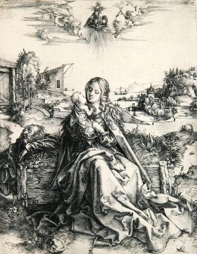 Madonna con una libellula (incisione) da Albrecht Dürer
