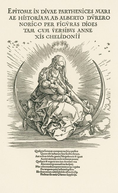 Maria Vergine con il Bambino in gloria, 1511 circa (xilografia) da Albrecht Dürer or Duerer