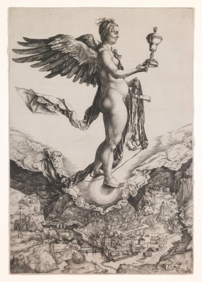 Nemesi, 1501-2 circa (incisione) da Albrecht Dürer or Duerer