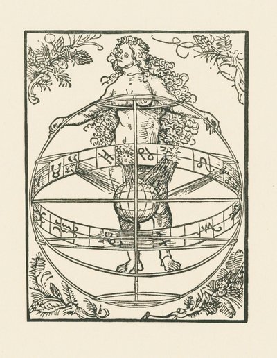 Donna nuda con lo Zodiaco, 1502-03 circa (xilografia) da Albrecht Dürer or Duerer