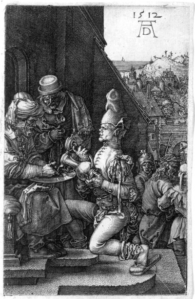 Pilato si lava le mani, dalla Passione Incisa, 1512 da Albrecht Dürer